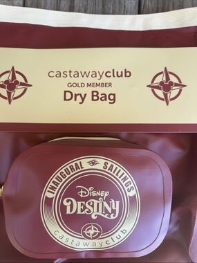 Disney Cruise Line Destiny Inaugural Sailing Castaway Club Gold Dry Bag NEW